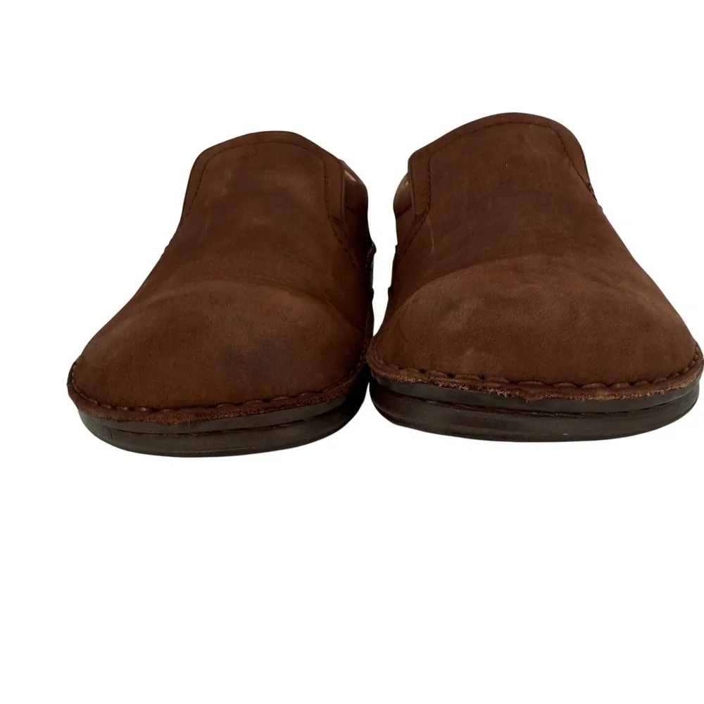 Birkenstock Slip On Loafer Shoe Mens 43 10 Wide Brown Nubuck Leather Comfort